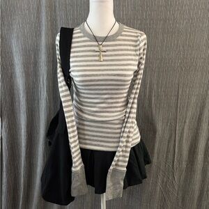 Striped long sleeve top